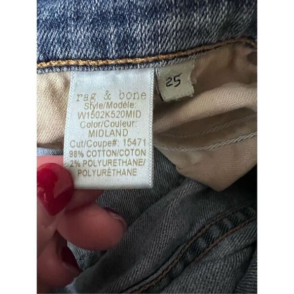 Rag & Bone Distressed Skinny Jean Denim Size 25 - Picture 14 of 15